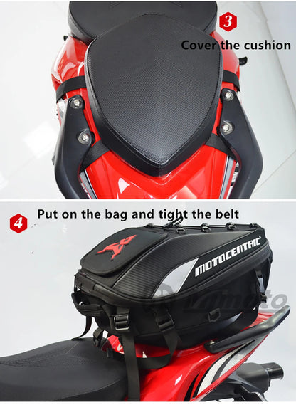 Mochila para mota 2 em 1 extensível
