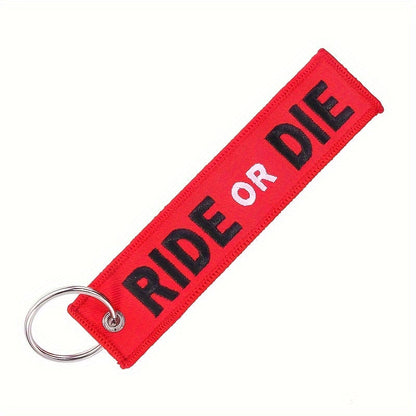 Porta-Chave Ride or Die (Preto e Vermelho)