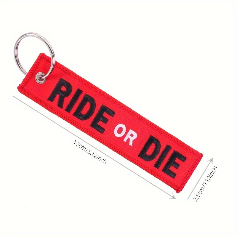 Porta-Chave Ride or Die (Preto e Vermelho)
