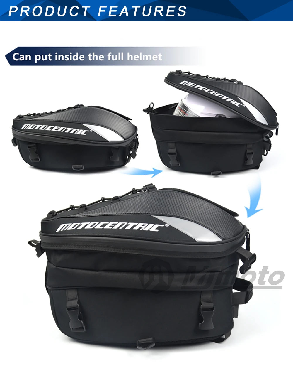 Mochila para mota 2 em 1 extensível